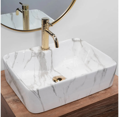 15% Rabatt! Aufsatzwaschbecken Kelly Natur Marmor 49x38cm