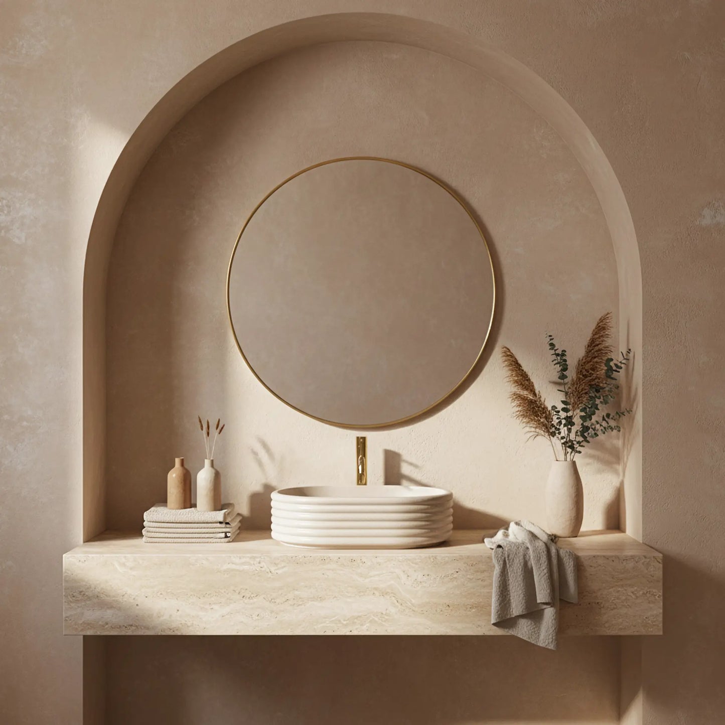 Aufsatzwaschbecken Nicoletta Beige 50x36cm