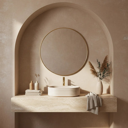 Aufsatzwaschbecken Nicoletta Beige 50x36cm