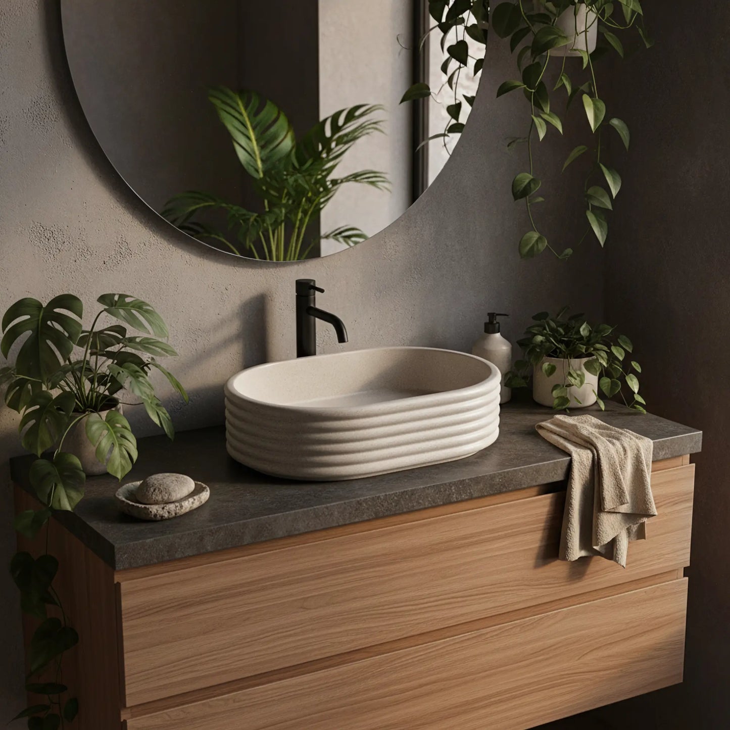 Aufsatzwaschbecken Nicoletta Beige 50x36cm