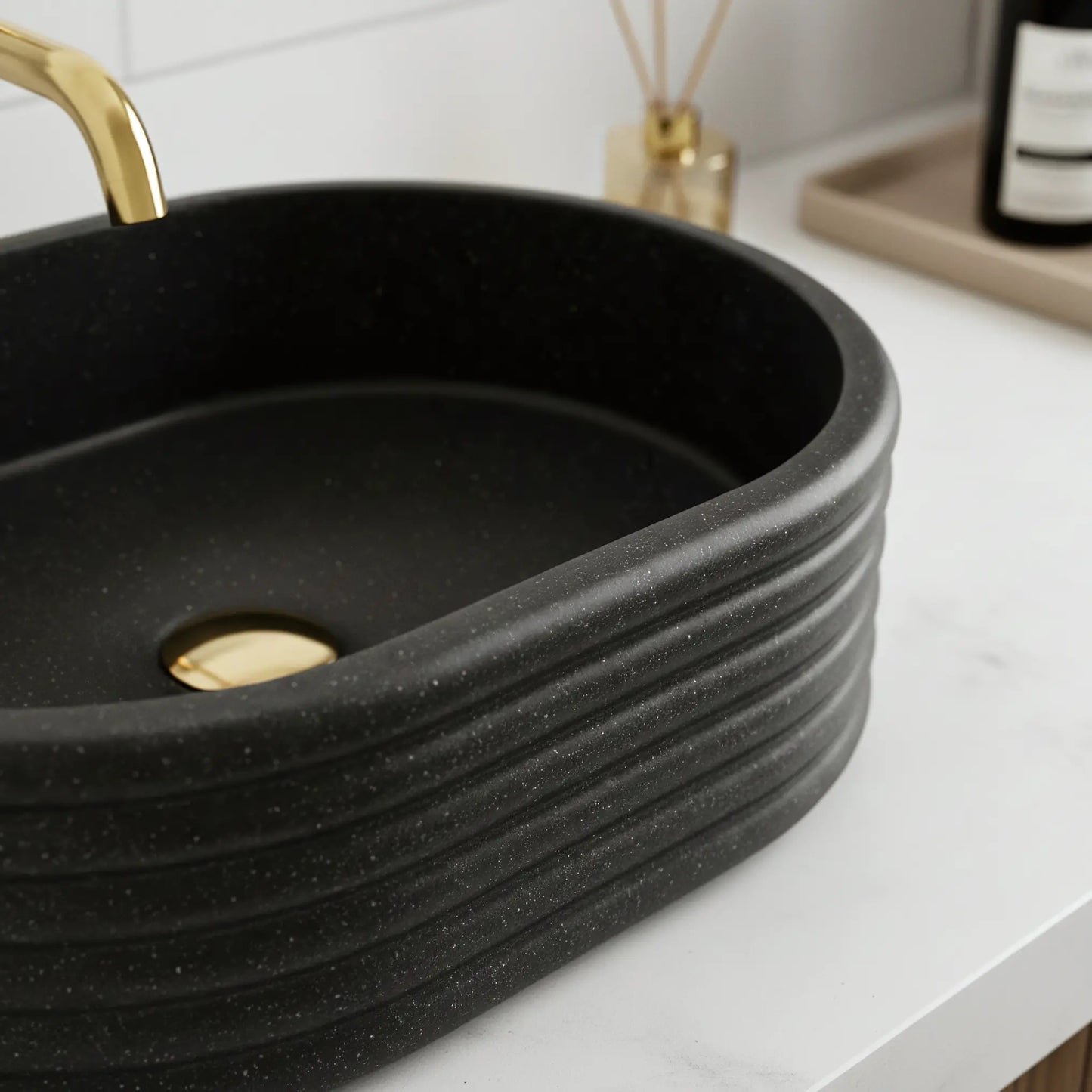 Aufsatzwaschbecken Nicoletta Black 50x36cm