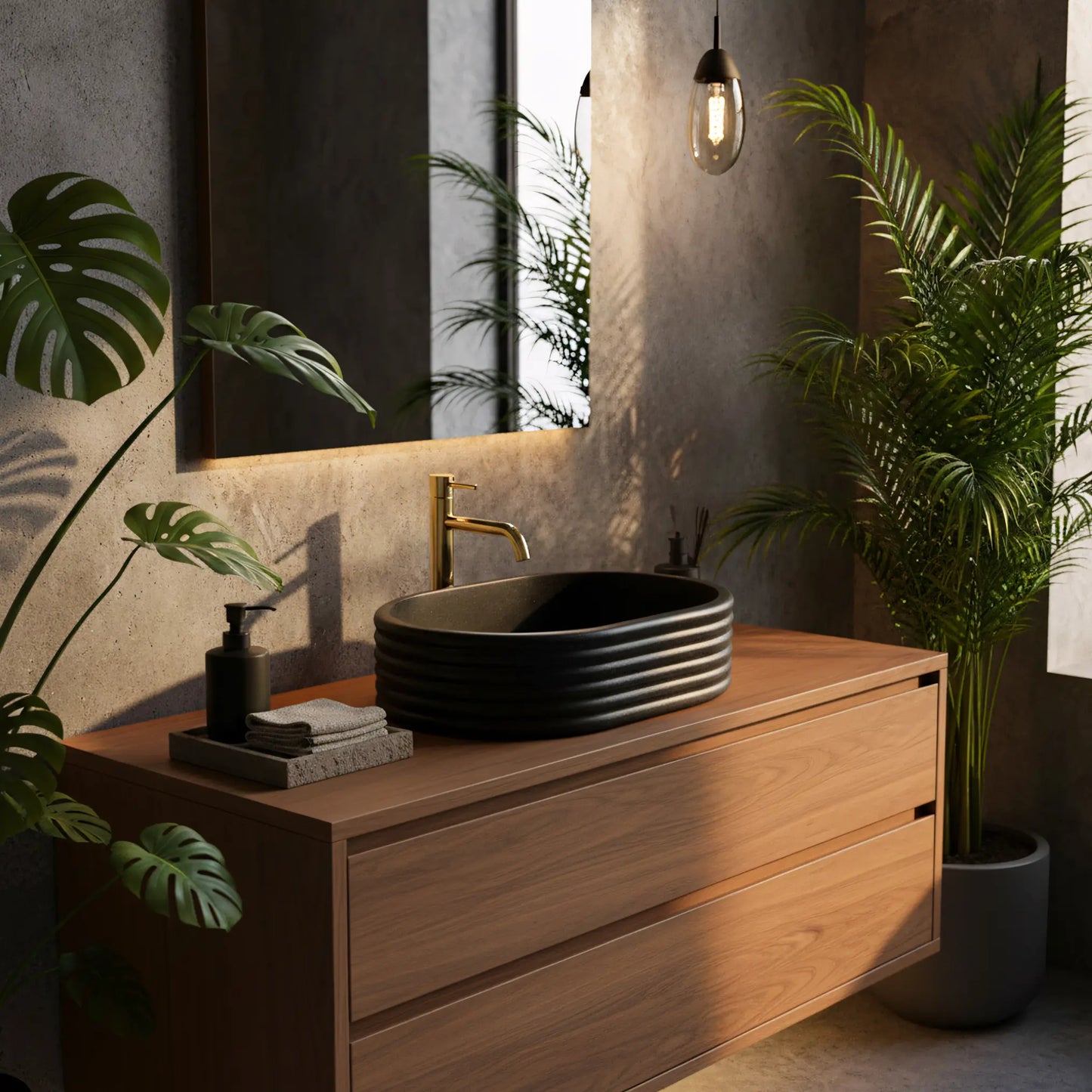 Aufsatzwaschbecken Nicoletta Black 50x36cm