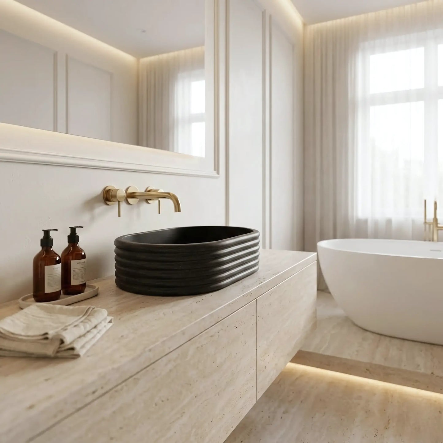 Aufsatzwaschbecken Nicoletta Black 50x36cm