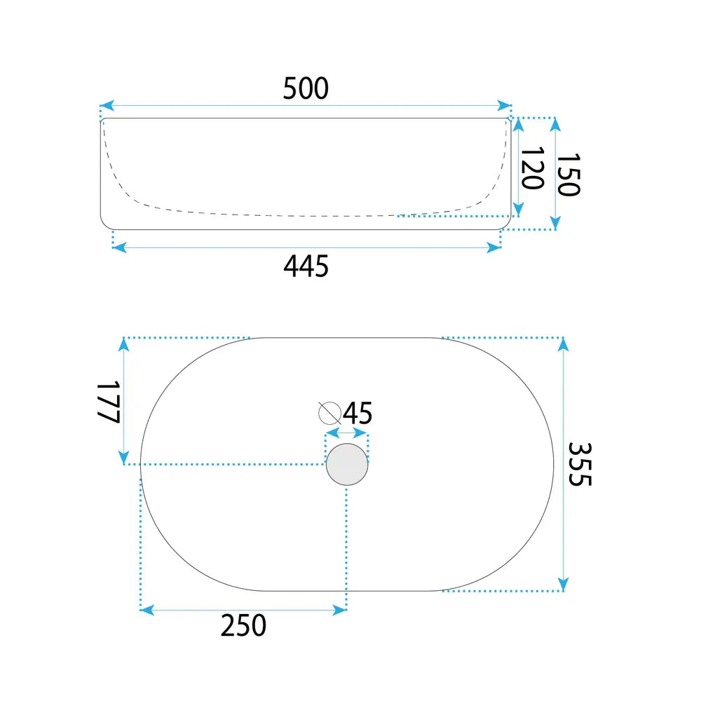 Aufsatzwaschbecken Oktawia Kallisto 50x35,5cm