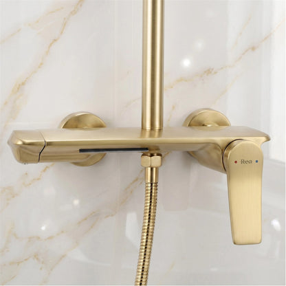 Duschgarnitur Vision Gold Matt mit Regendusche