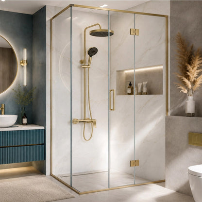 Duschgarnitur Vision Gold Matt mit Regendusche