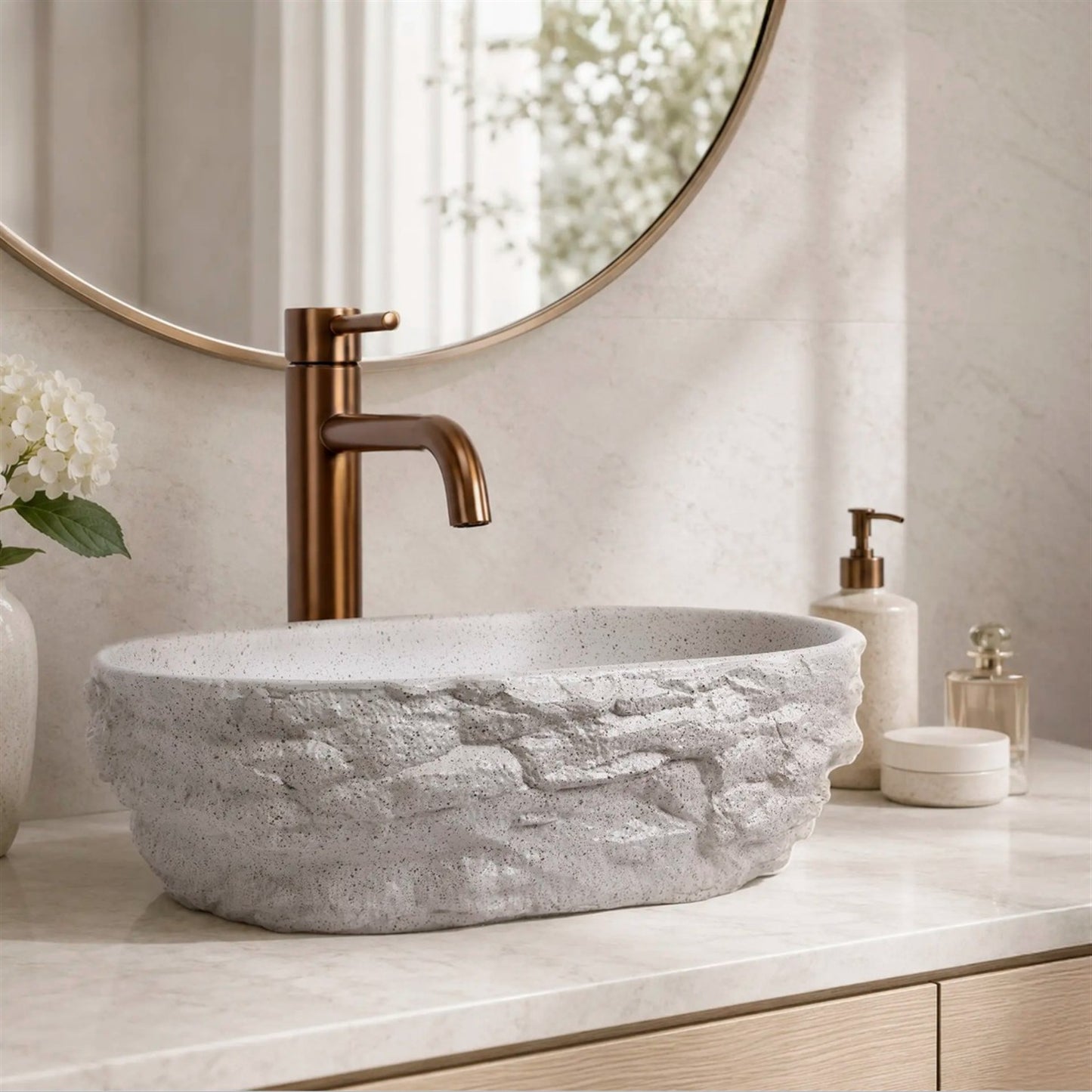 Aufsatzwaschbecken Evora Greige 38x25,5cm