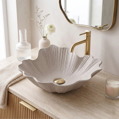 Aufsatzwaschbecken Flower – Beige 47,5 × 40 cm
