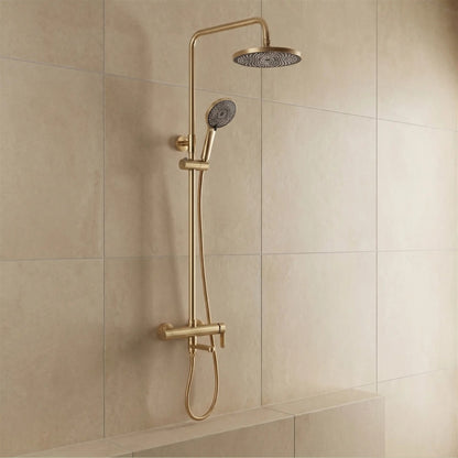 Duschsystem Arcos mit Wannenauslauf – Gold Matt