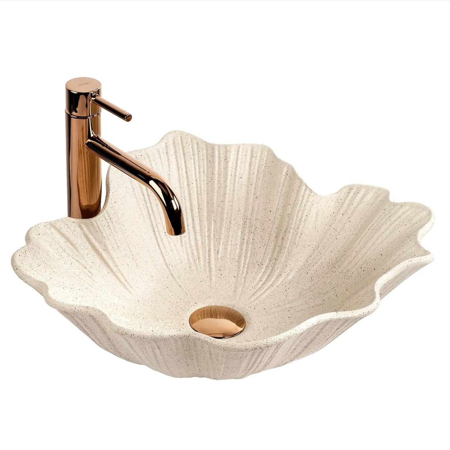 Aufsatzwaschbecken Flower – Vanille 47,5 × 40 cm