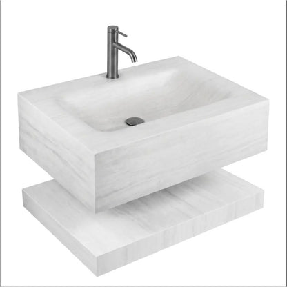 Wandwaschbecken Apollo Muralto Roma 70 mit Ablage 70 × 50 cm – Steinoptik