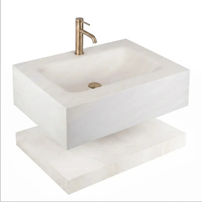 Wandwaschbecken Apollo Grand Cloud Sky 70 mit Ablage 70 × 50 cm – Steinoptik