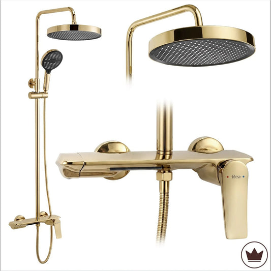 Duschgarnitur Vision – Gold mit Regendusche