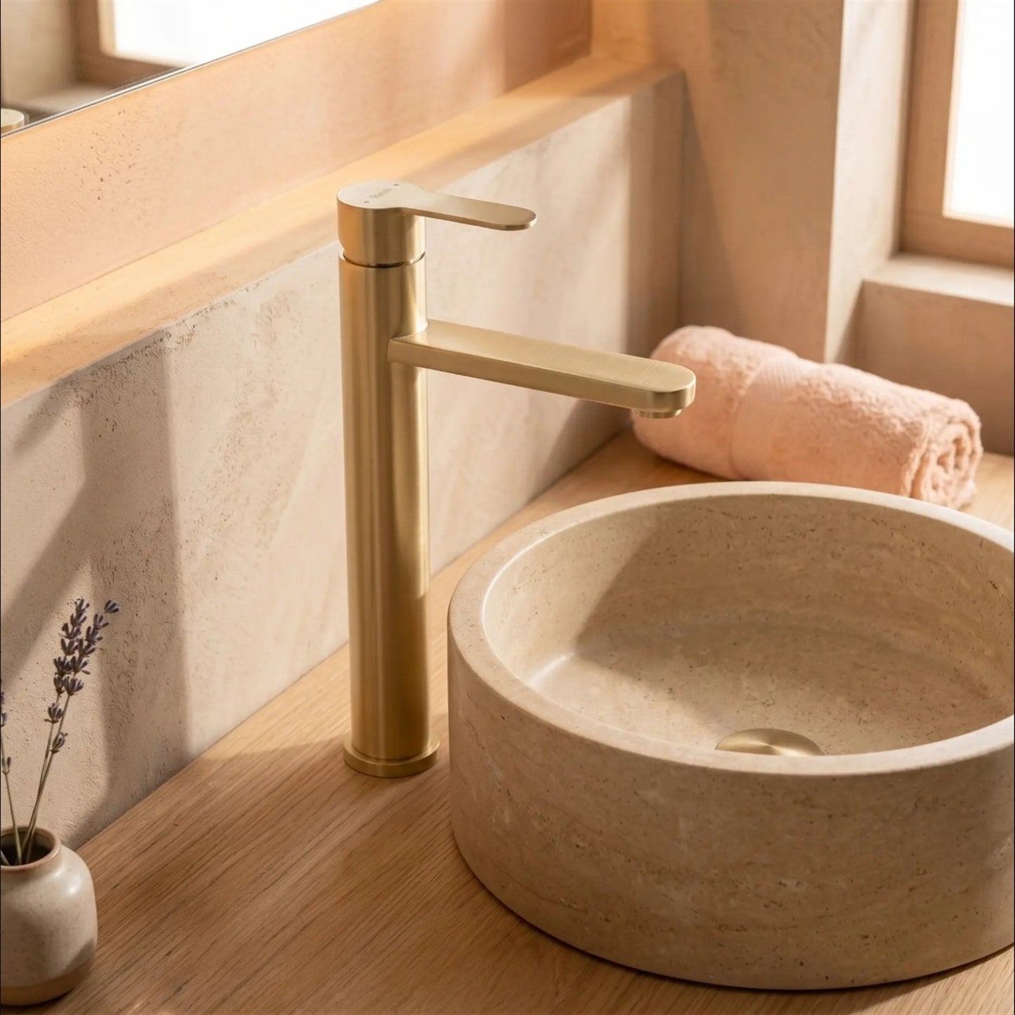 Waschtischarmatur Arcos – Gold Matt High