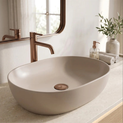 Aufsatzwaschbecken Lisa – Mocca Matt 49 × 35 cm