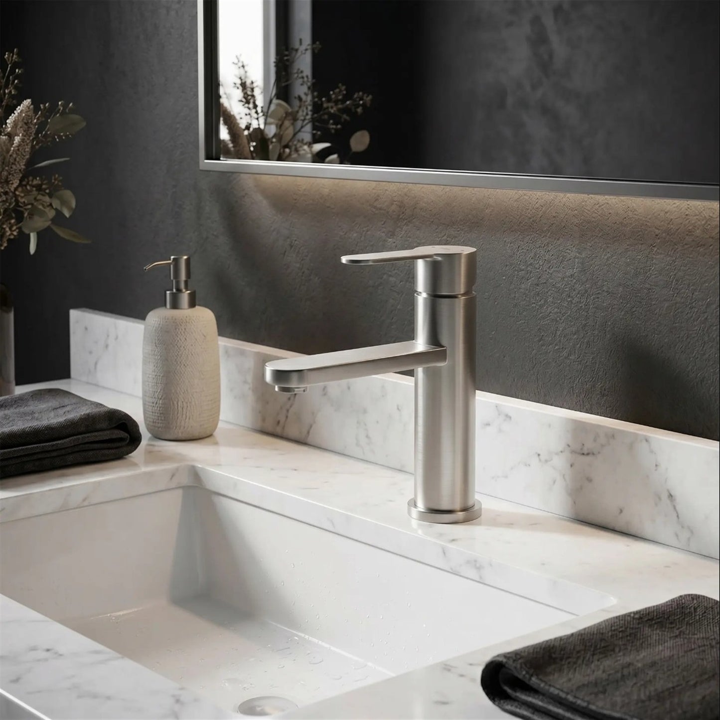 Waschtischarmatur Arcos – Chrom Matt Low
