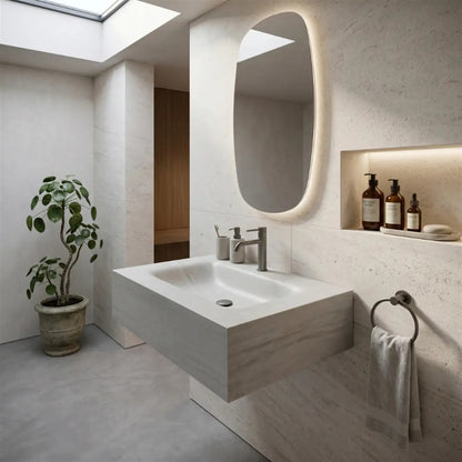 Wandwaschbecken Apollo Muralto Roma 70 × 50 cm – Steinoptik