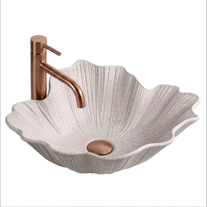 Aufsatzwaschbecken Flower – Beige 47,5 × 40 cm