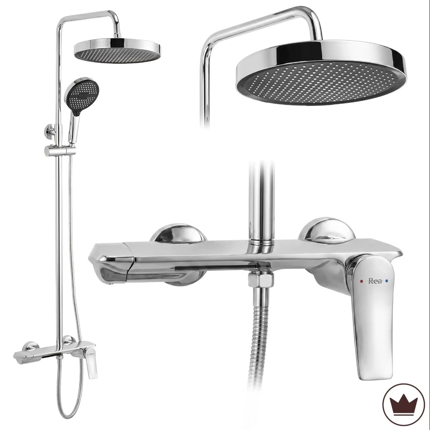 Duschgarnitur Vision Chrom mit Regendusche