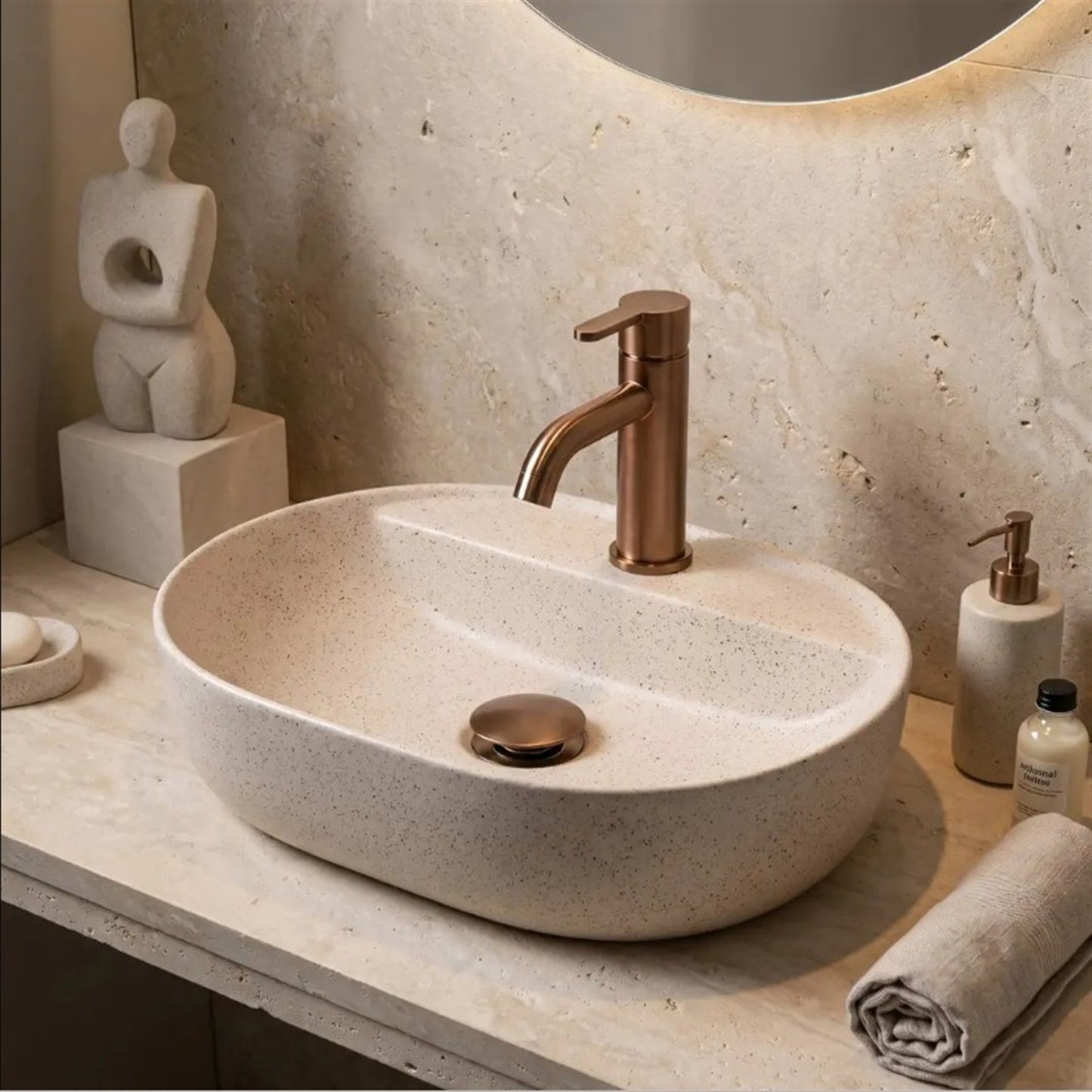 Aufsatzwaschbecken Aura 42 Sandy 42 × 30 cm – Beige