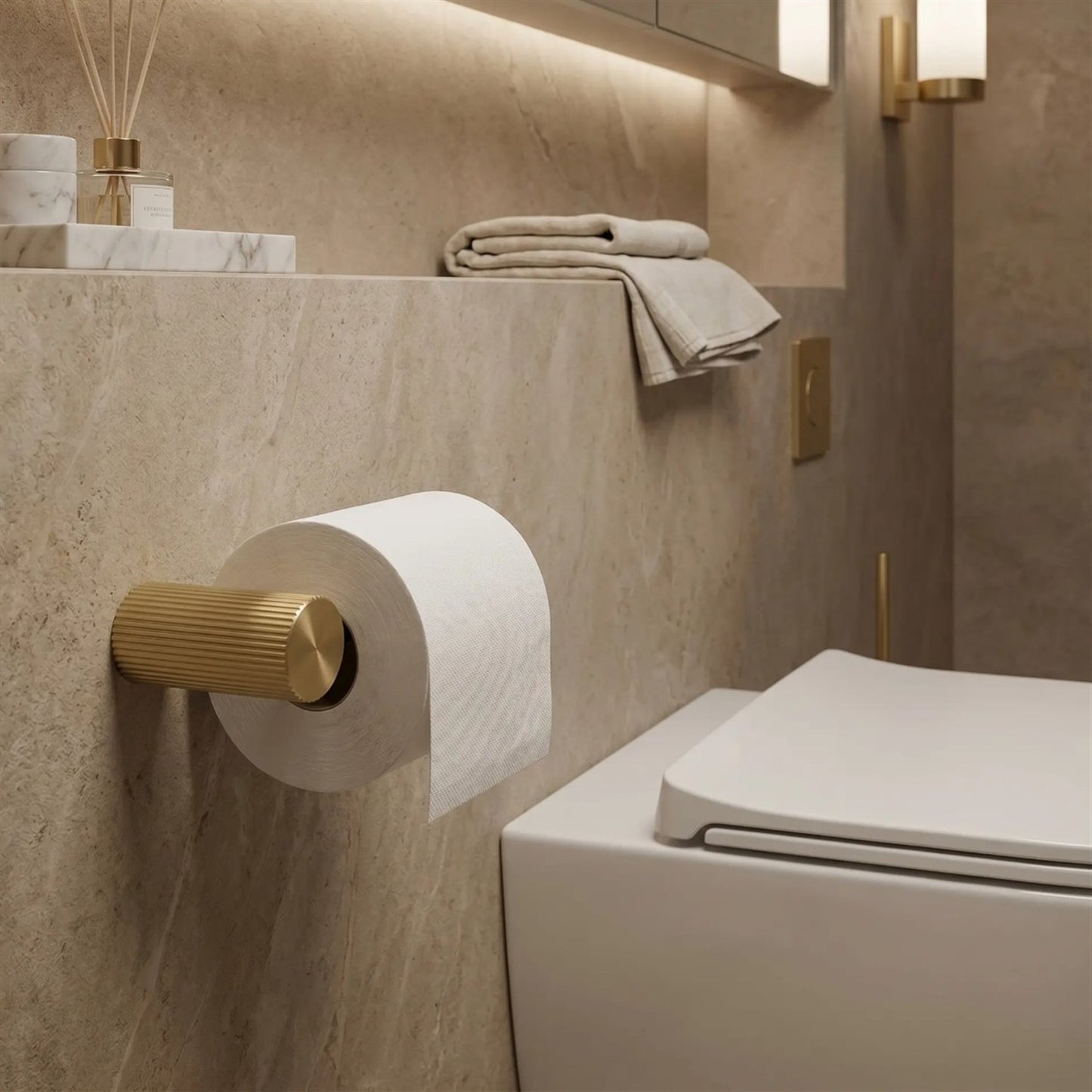 Toilettenpapierhalter Solo – Gold Matt