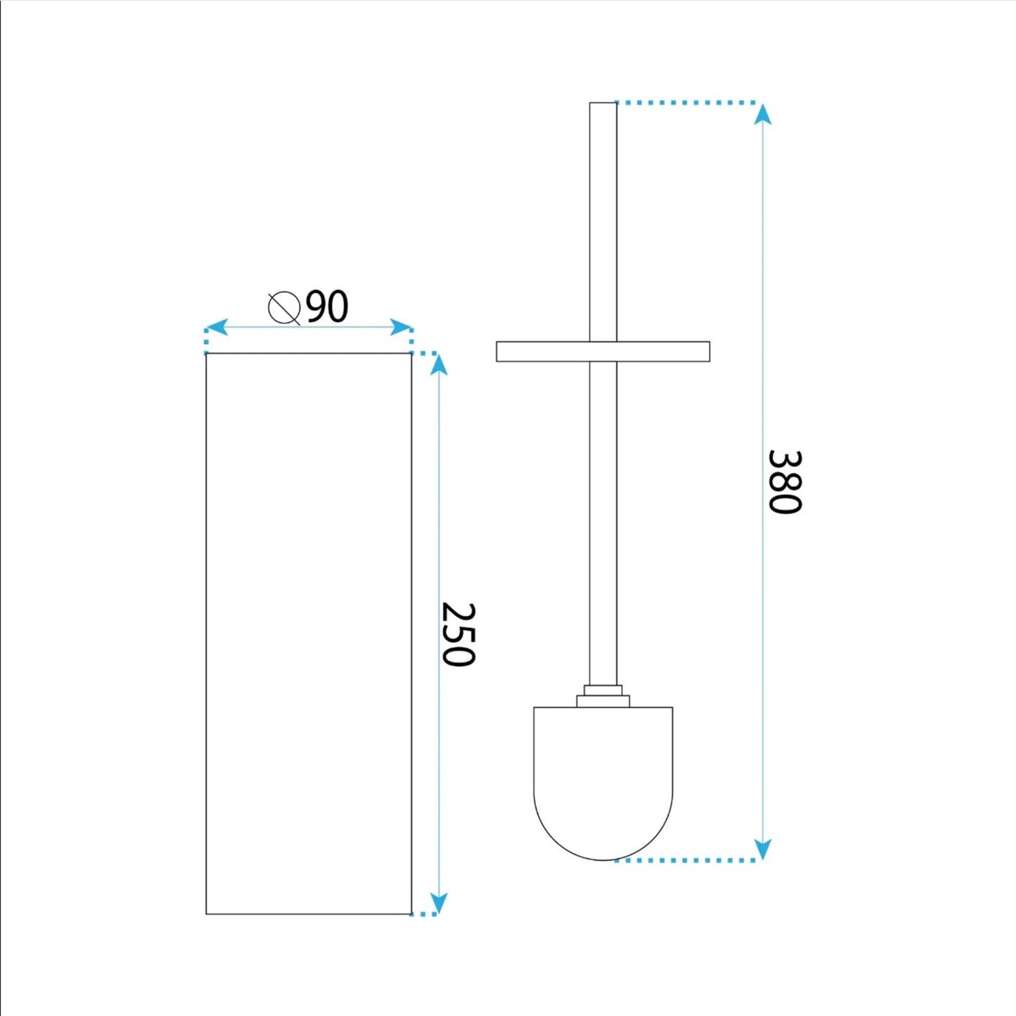 WC-Bürste B106 Kupfer Matt – Stehend mit Halter