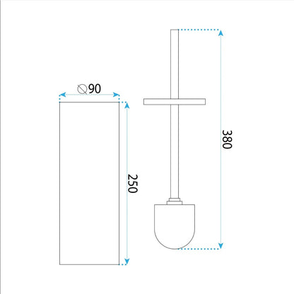WC-Bürste B106 Kupfer Matt – Stehend mit Halter