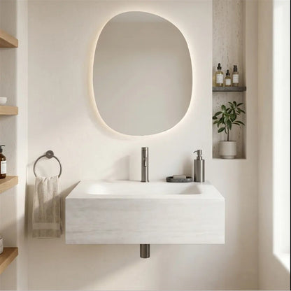Wandwaschbecken Apollo Muralto Roma 70 × 50 cm – Steinoptik