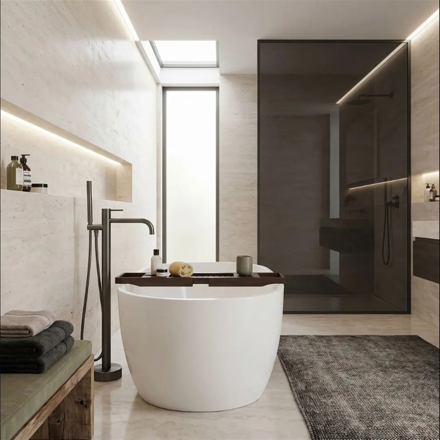 Badewannenarmatur Clif Titan freistehend mit Handbrause