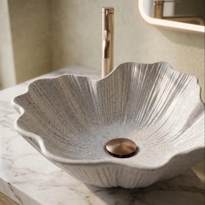 Aufsatzwaschbecken Flower – Grau 47,5 × 40 cm