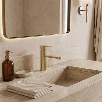 Waschtischarmatur Arcos – Gold Matt Low