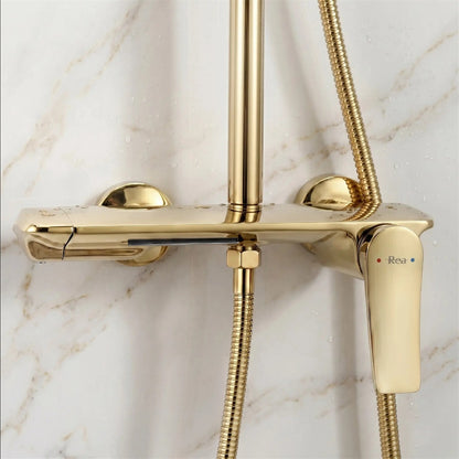 Duschgarnitur Vision – Gold mit Regendusche