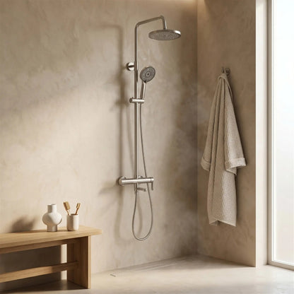 Duschsystem Arcos mit Wannenauslauf – Chrom Matt