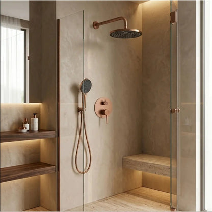 Unterputz Duschset Foster Kupfer Matt mit Regendusche und BOX