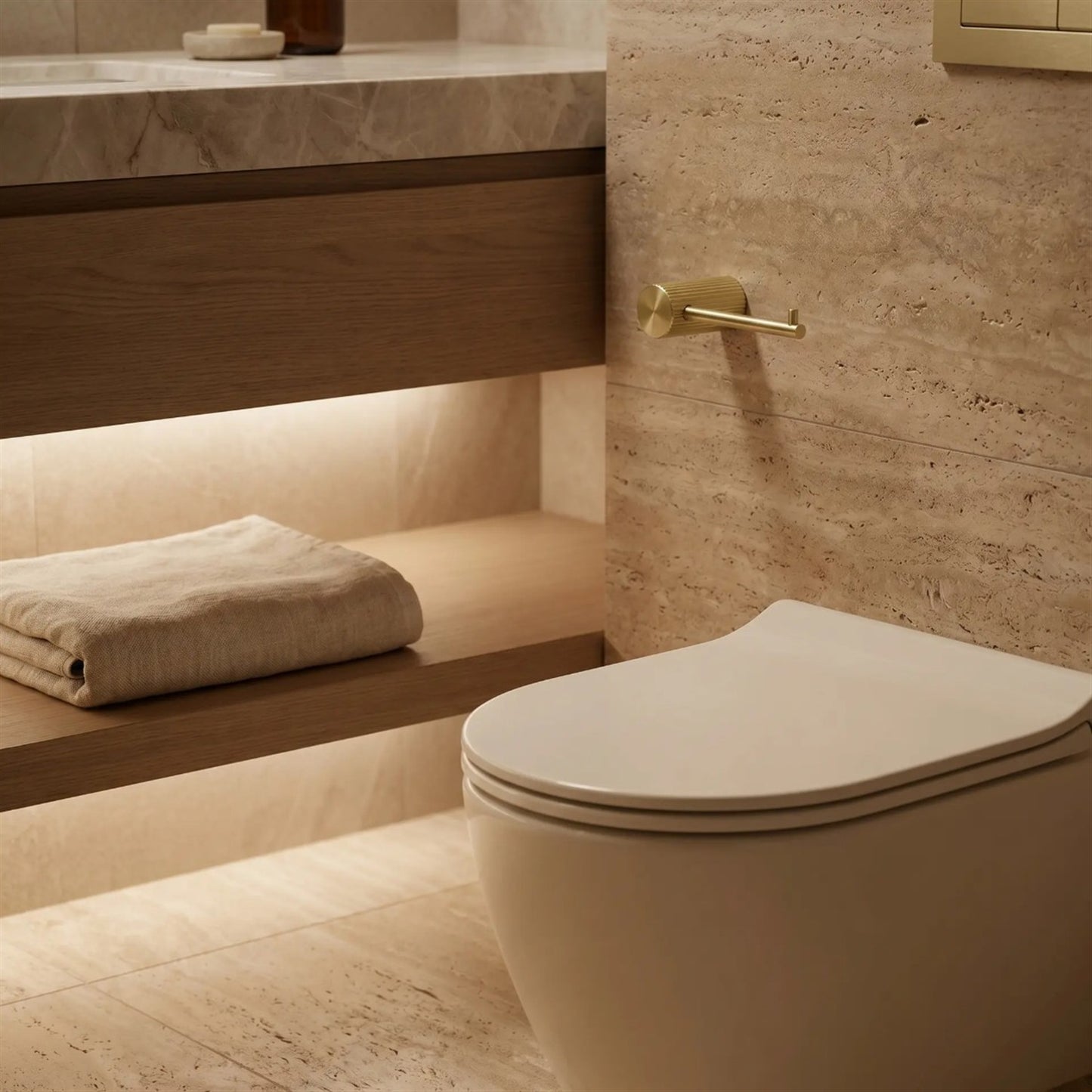 Toilettenpapierhalter Solo – Gold Matt