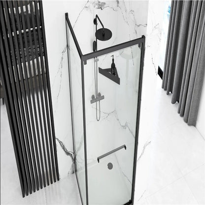 Badezimmerregal SF07 – Eckablage Edelstahl Schwarz Matt