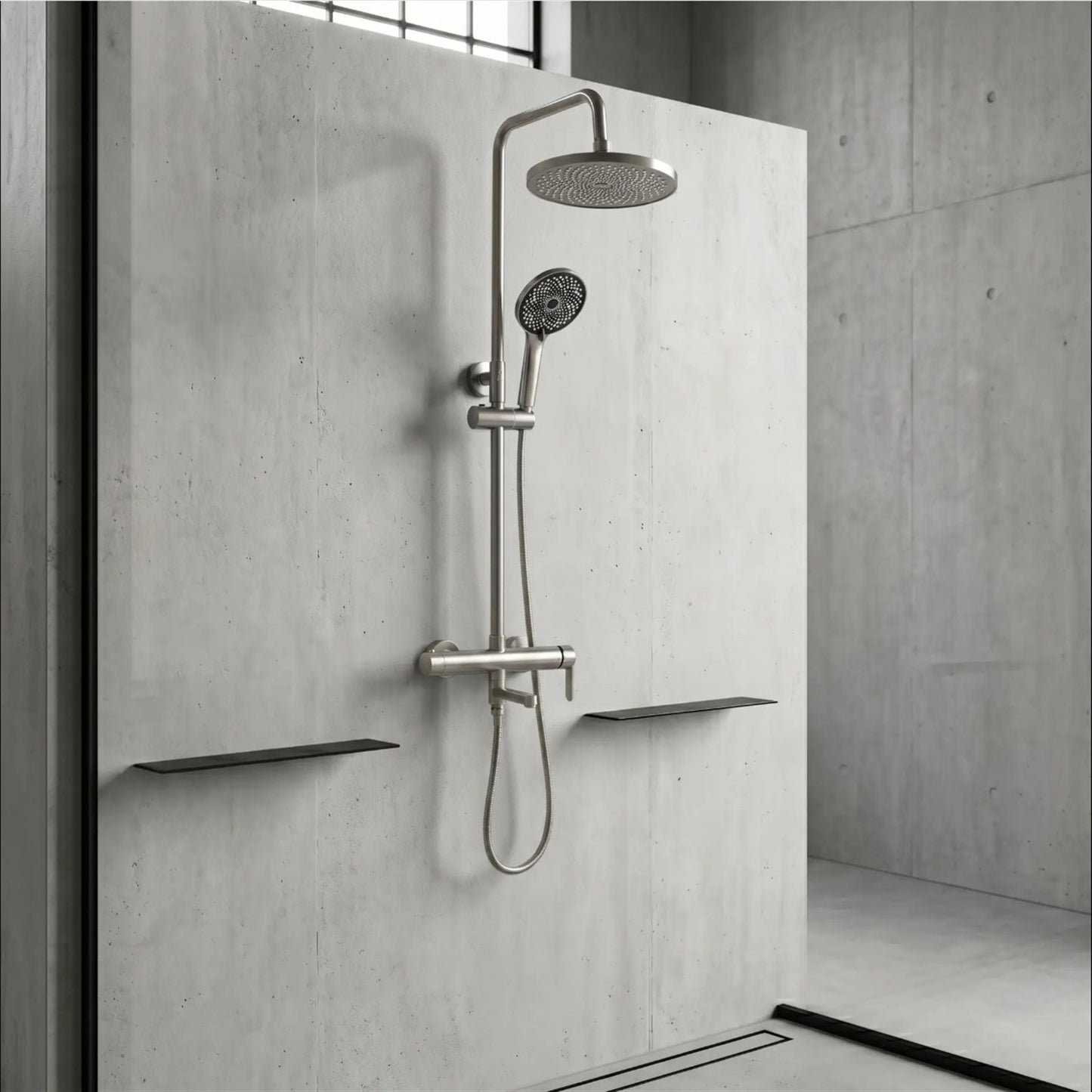 Duschsystem Arcos mit Wannenauslauf – Chrom Matt