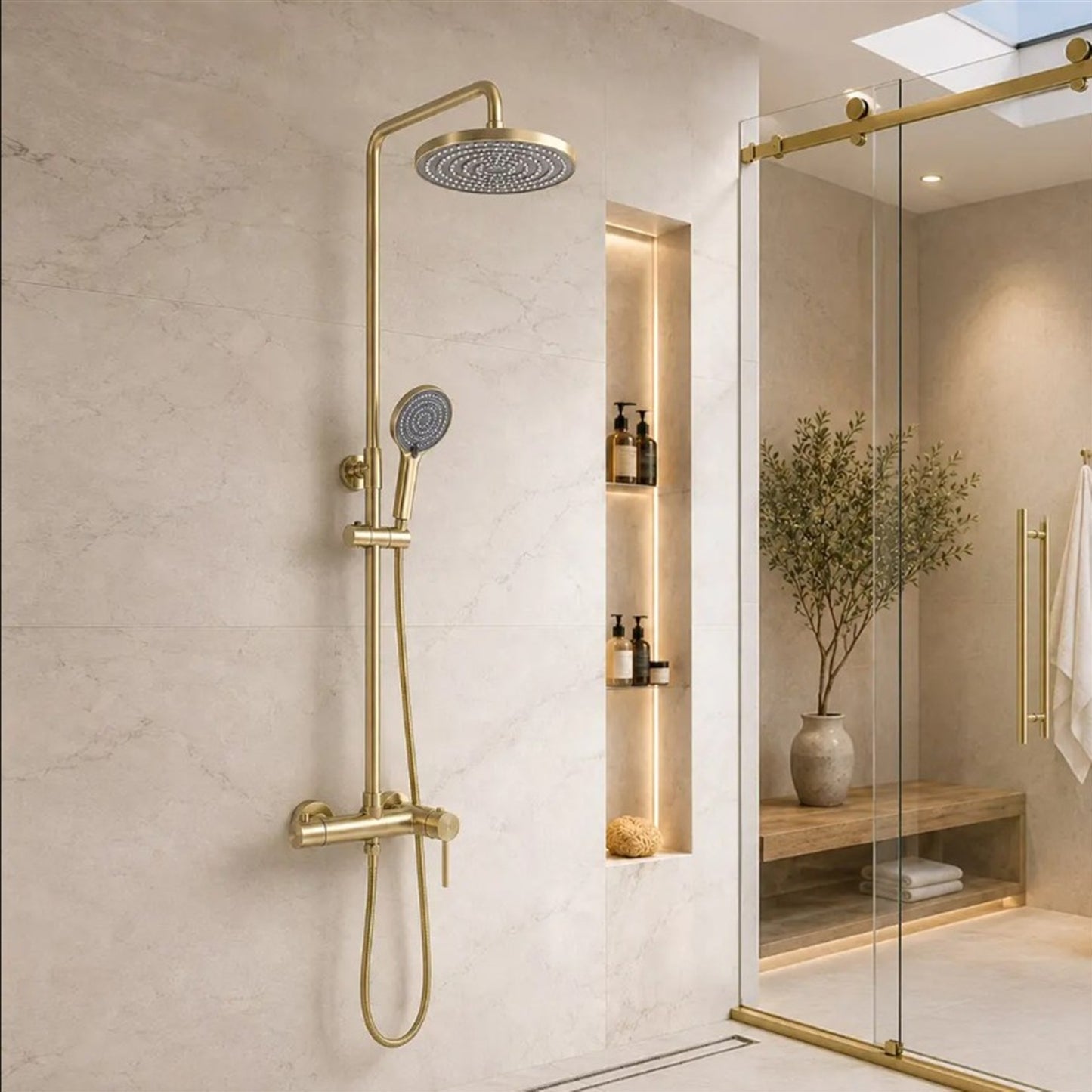 Duschgarnitur Foster Höhenverstellbar – Gold Matt