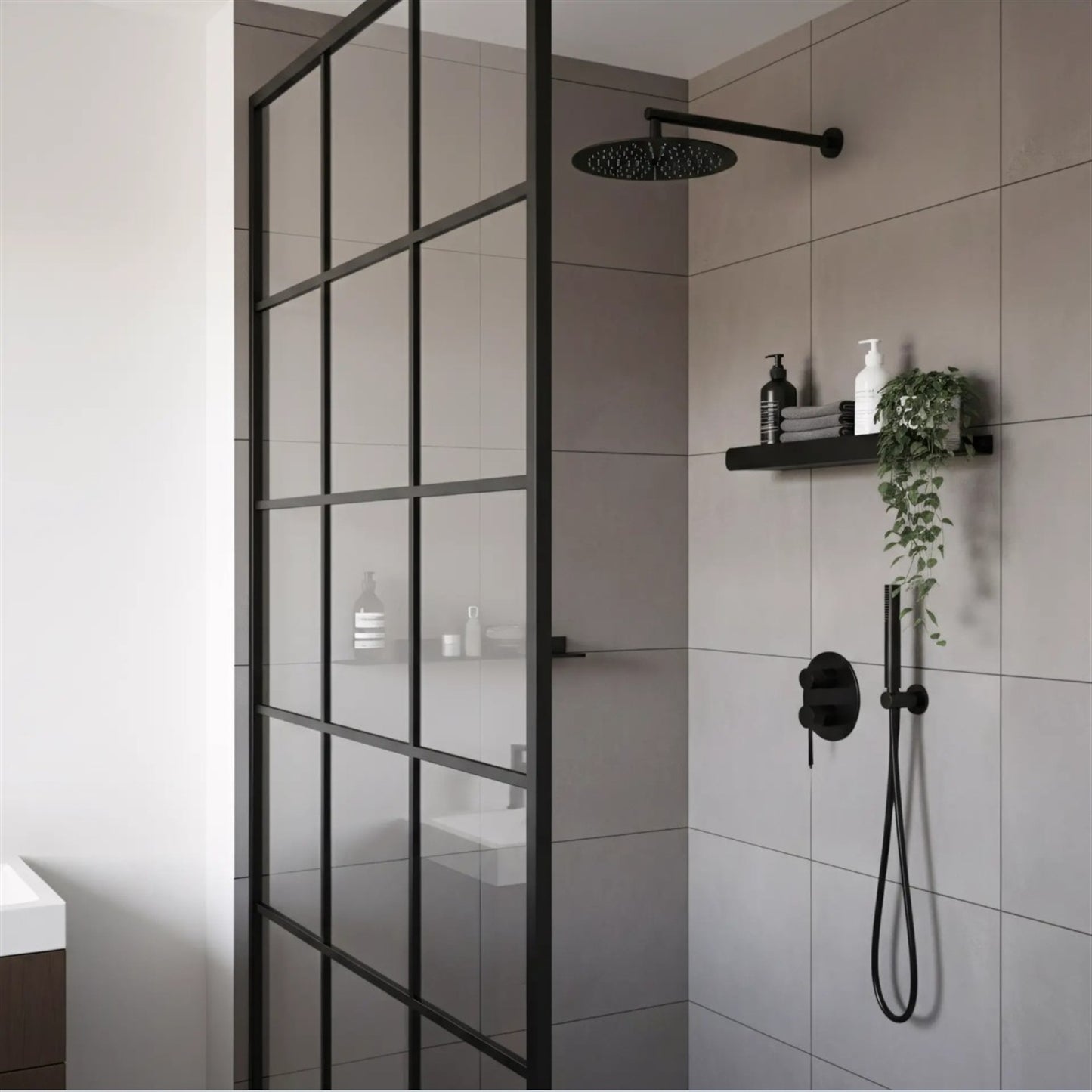 Badezimmerregal SF03 60 cm – Schwarz Matt