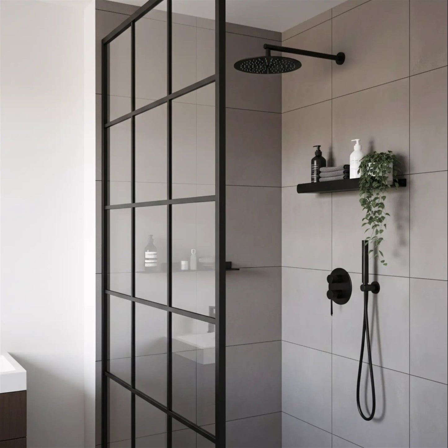 Badezimmerregal SF03 45 cm – Schwarz Matt
