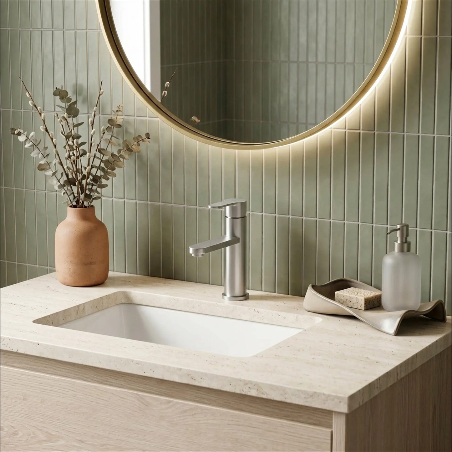 Waschtischarmatur Arcos – Chrom Matt Low