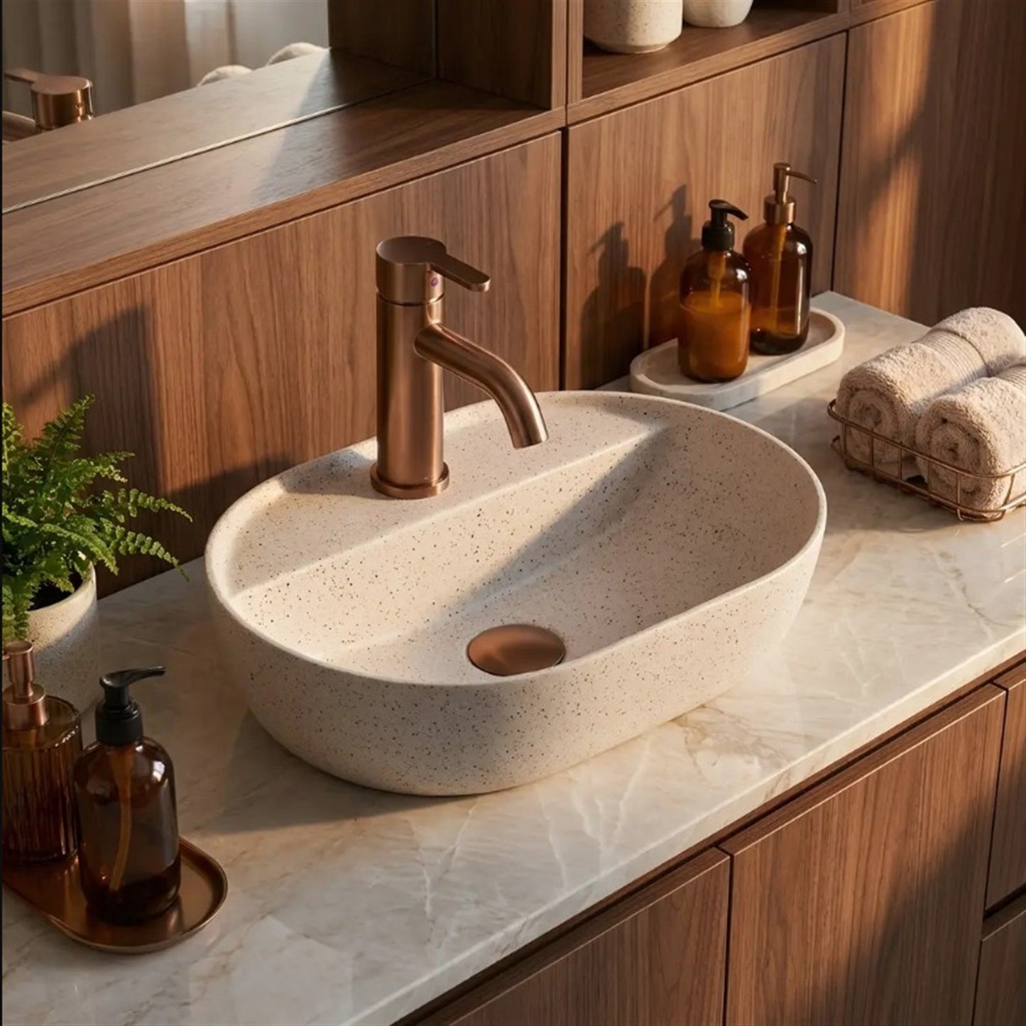 Aufsatzwaschbecken Aura 42 Sandy 42 × 30 cm – Beige