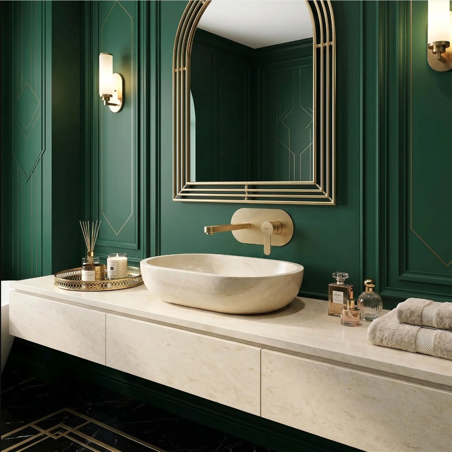 Unterputz Waschtischarmatur Arcos – Gold Matt