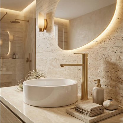 Waschtischarmatur Arcos – Gold Matt High