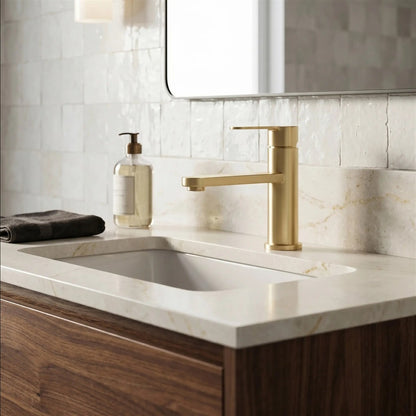 Waschtischarmatur Arcos – Gold Matt Low
