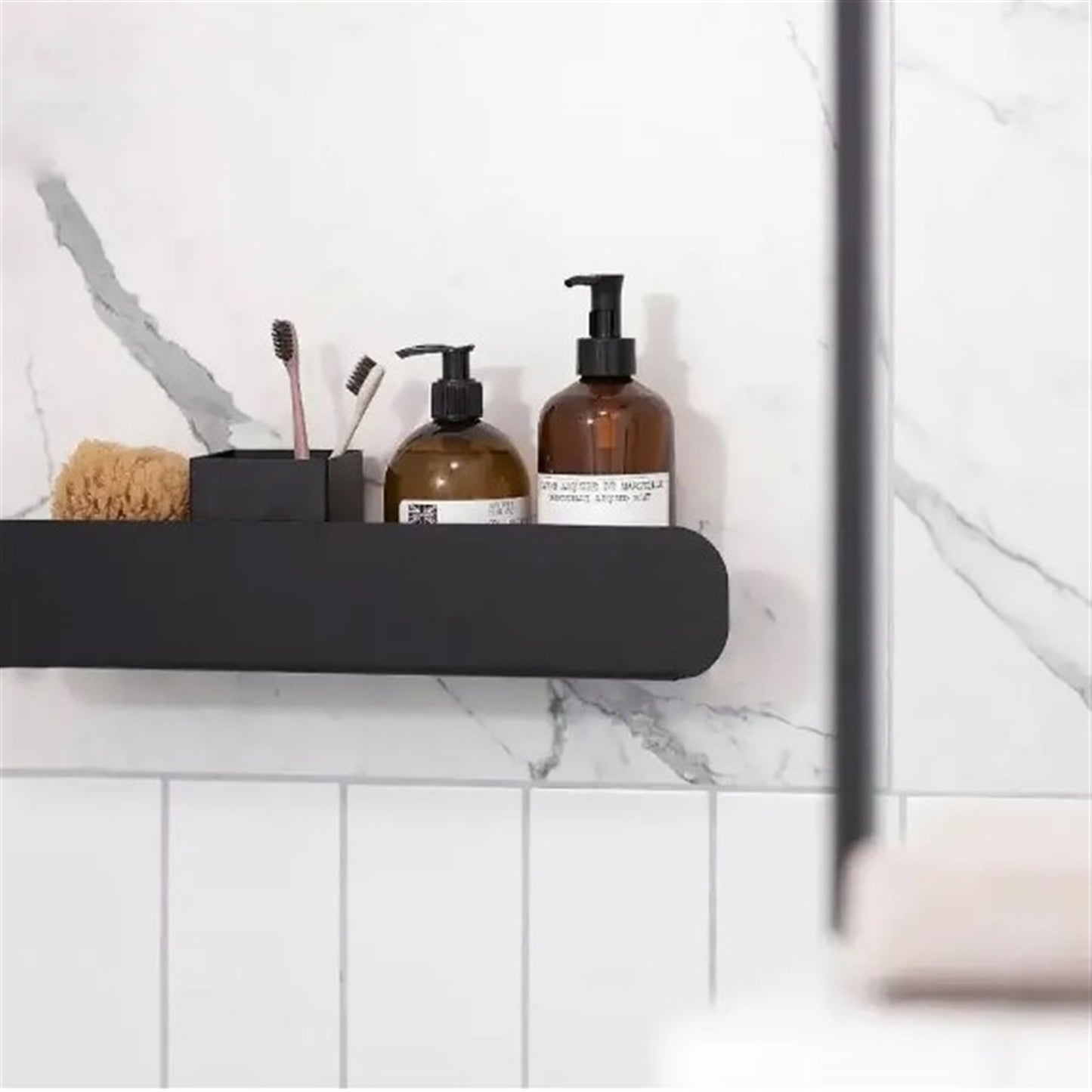 Badezimmerregal SF03 45 cm – Schwarz Matt