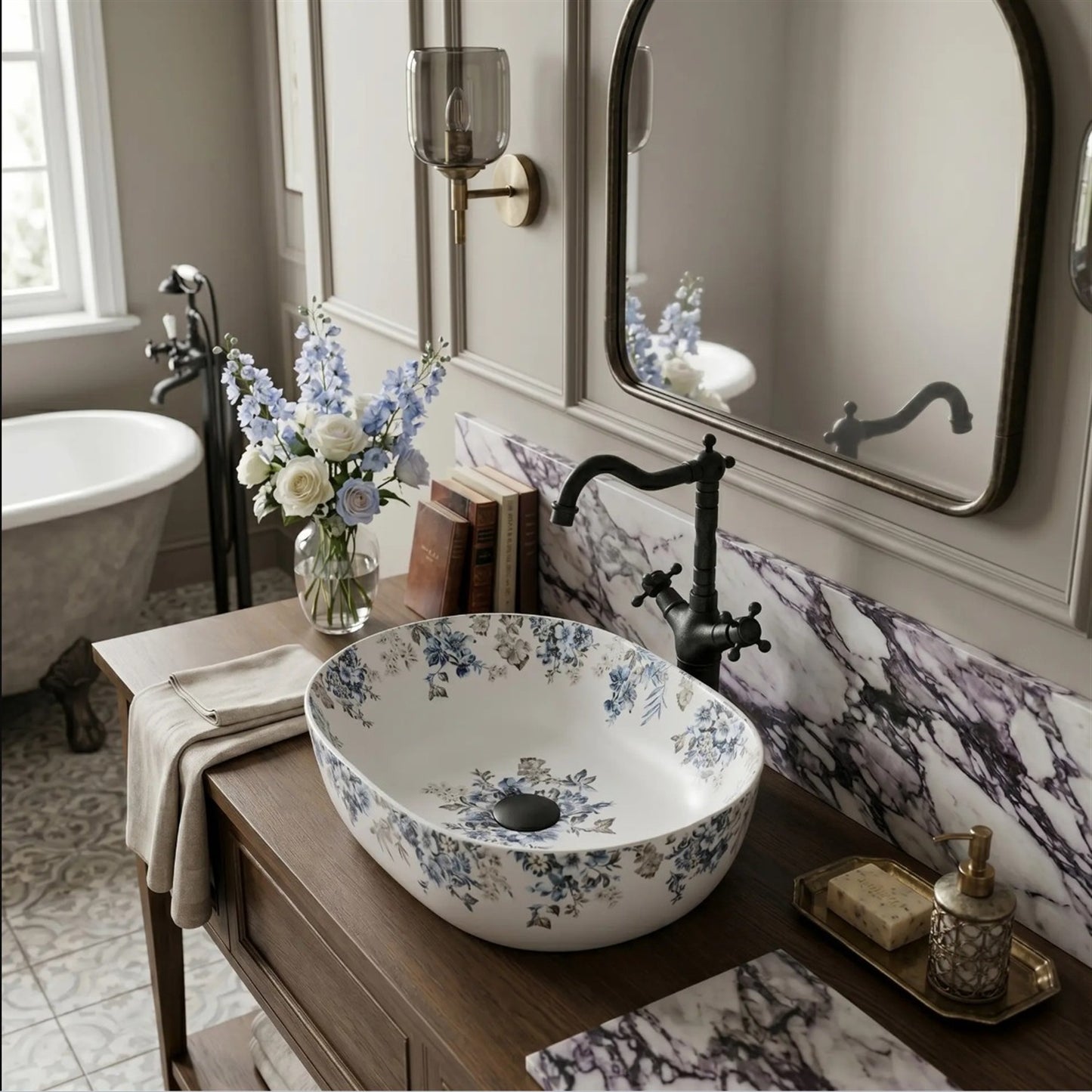 Aufsatzwaschbecken Veronica 485×350 mm – Matte Keramik
