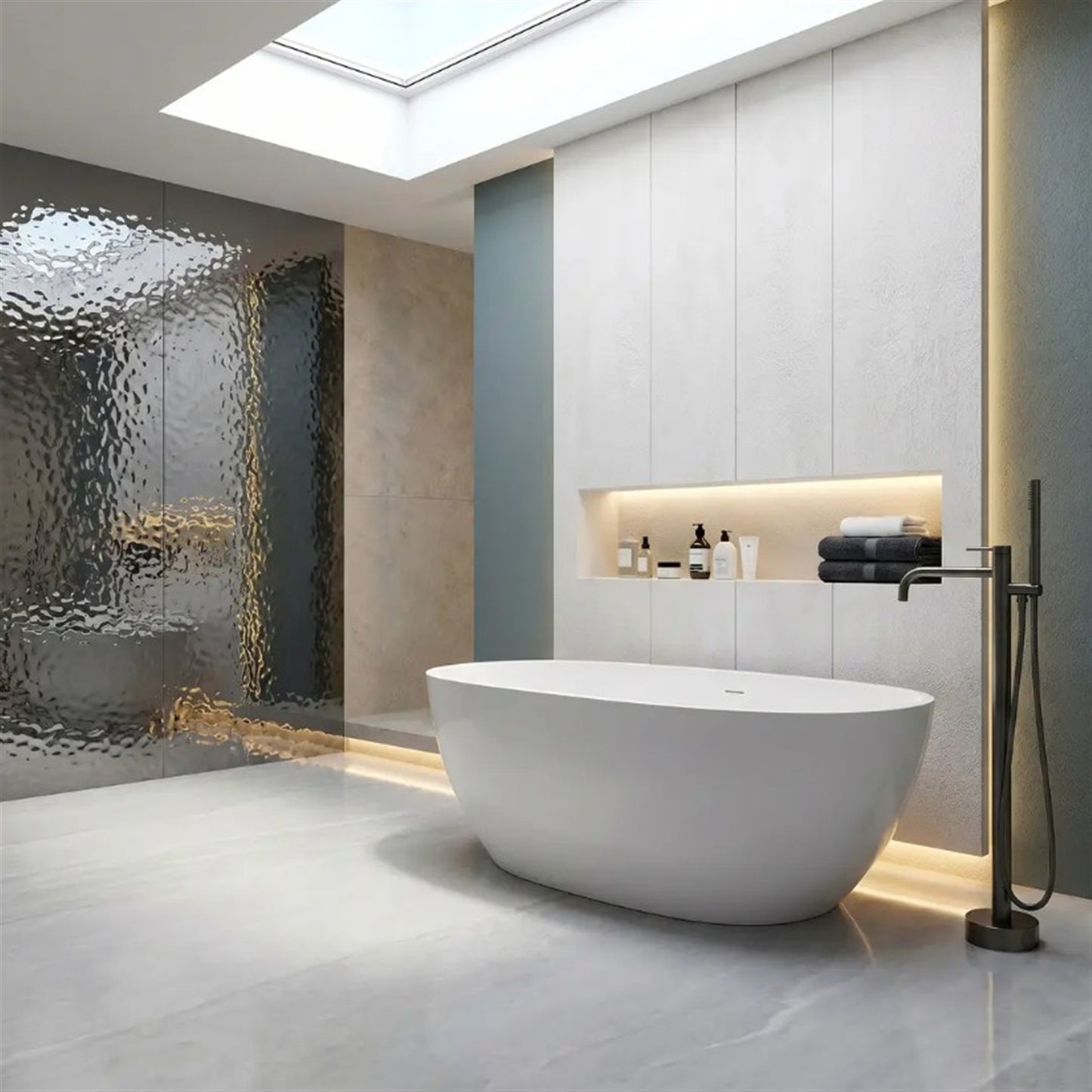 Badewannenarmatur Clif Titan freistehend mit Handbrause