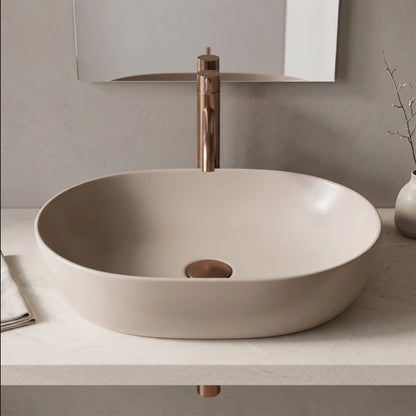Aufsatzwaschbecken Lisa – Mocca Matt 49 × 35 cm