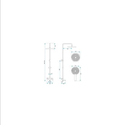 Duschsystem Arcos mit Wannenauslauf – Titan Matt